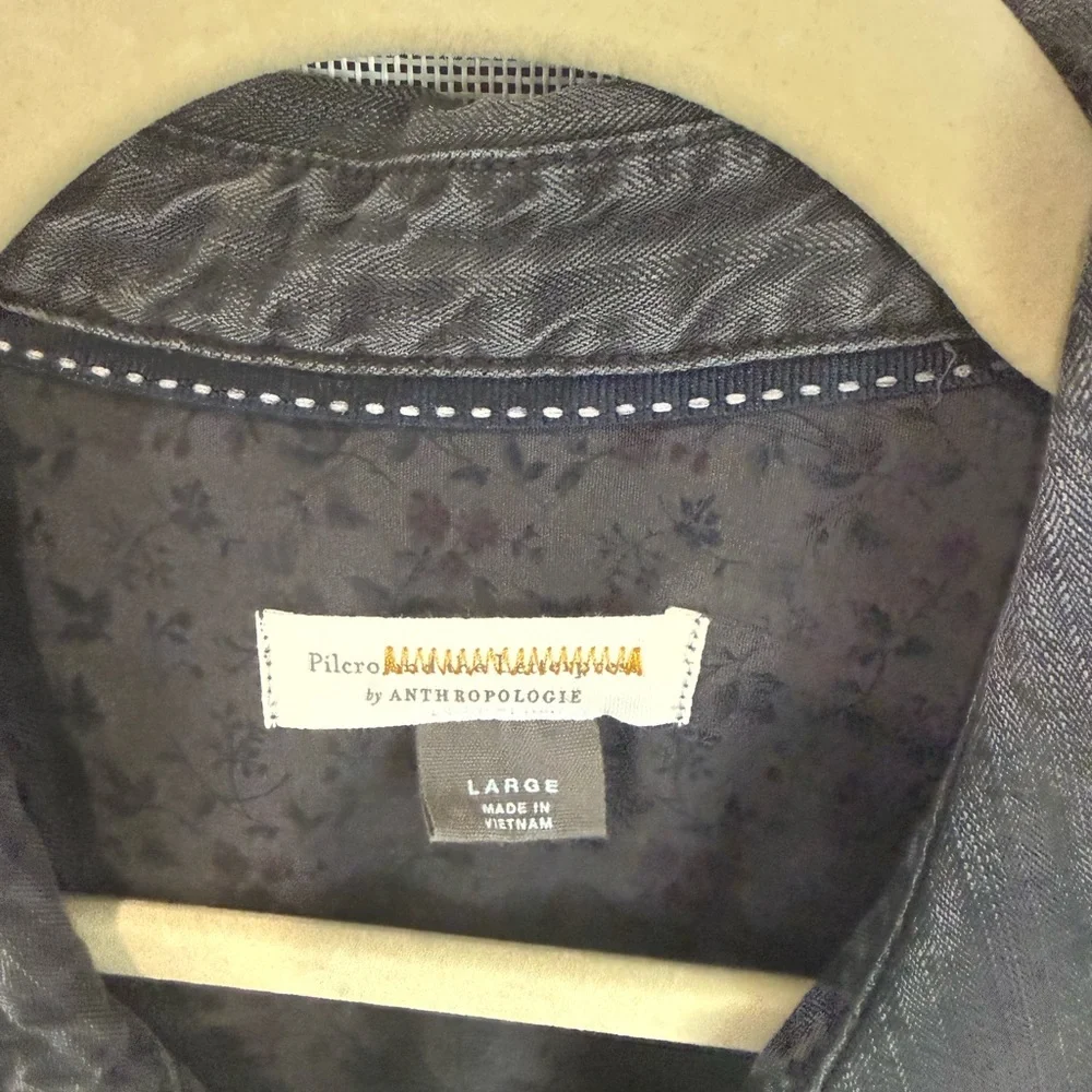 Anthropologie Pilcro Dark Charcoal Button-Up Shirt - Picture 2 of 4